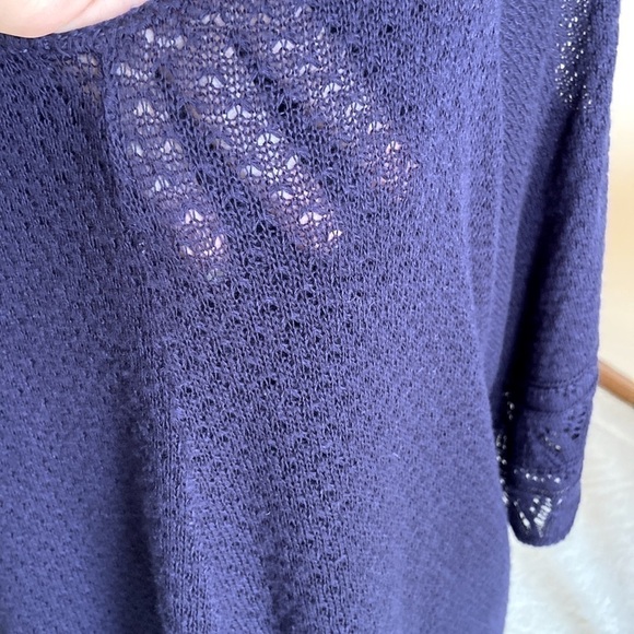 ๐ Westport 1962 Cold Shoulder Short Sleeve Pointelle Sweater Navy Blue Size 3X - Picture 5 of 11